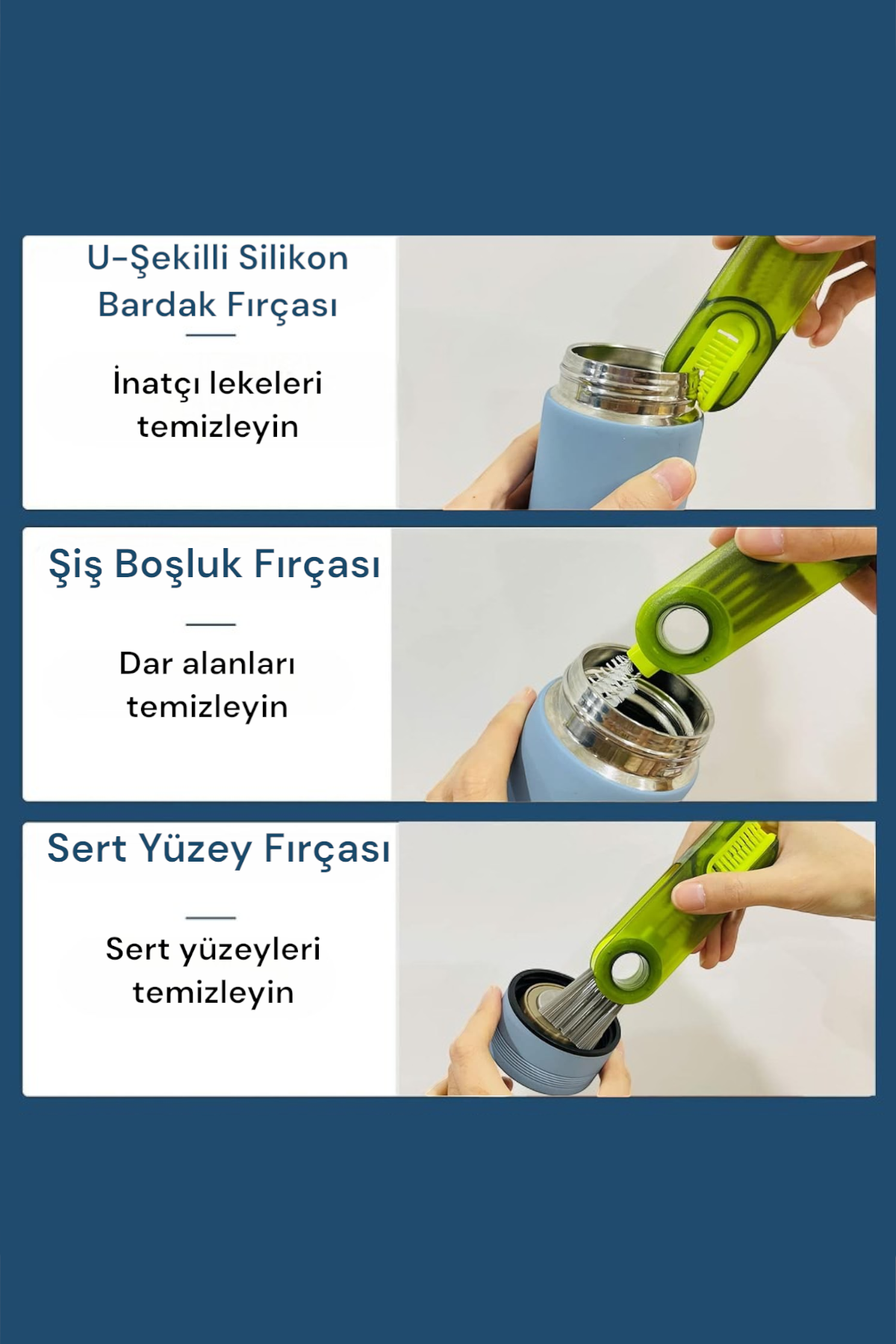 360 Derece Dönebilen 3 Başlıklı Temizlik Fırçası SHN-1021 FMA531303